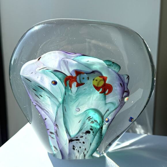 Vintage Glass Eye Studio Glass Fish Tank Aquarium 4 1/2" x 5" Seattle Art - Picture 1 of 9